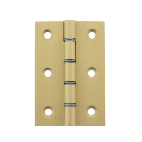 This is an image of Atlantic Washered Hinges 3" x 2" x 2.2mm - Satin Brass available to order from T.H Wiggans Architectural Ironmongery in Kendal.