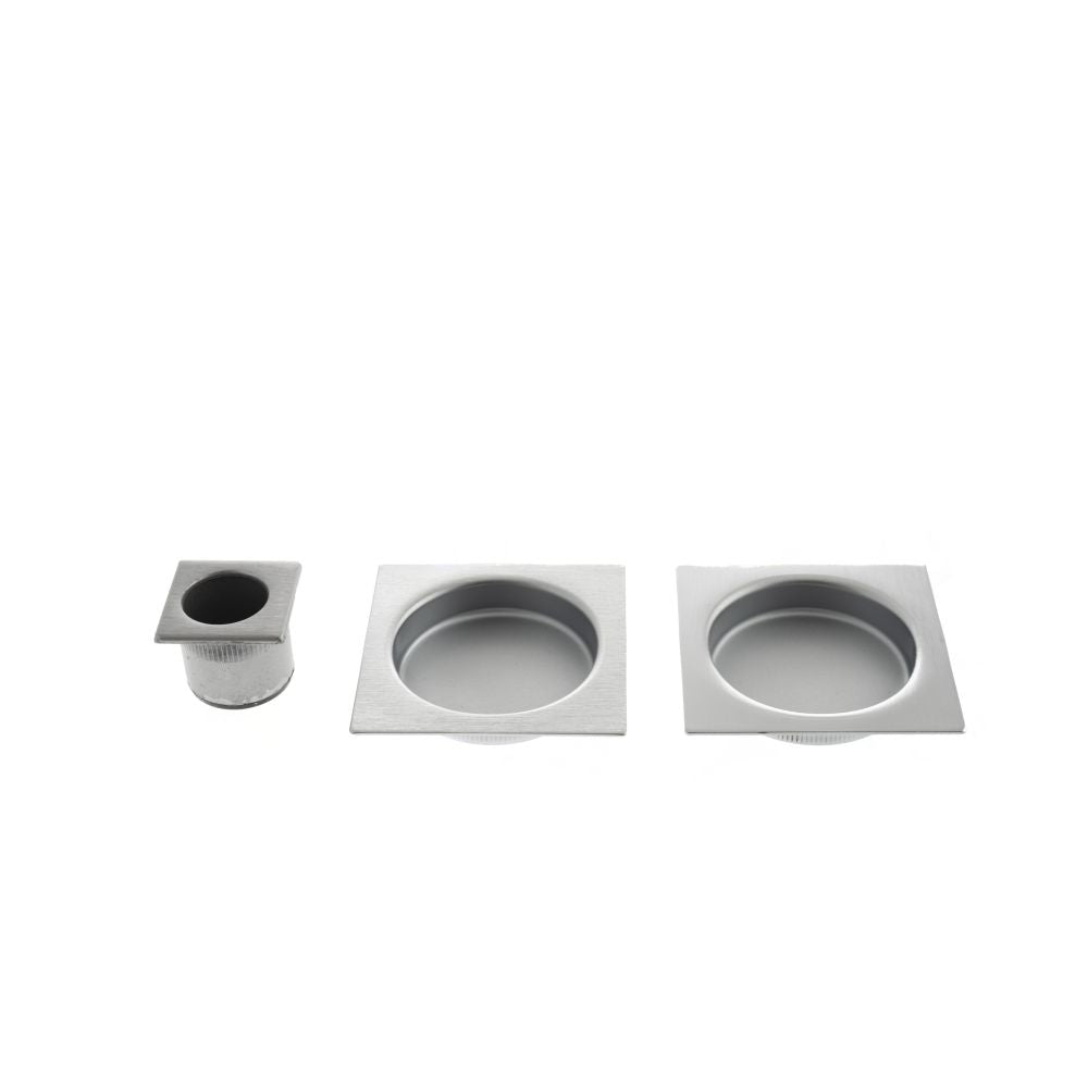 This is an image of AGB Sliding Door Flush Pull Square - Satin Chrome available to order from T.H Wiggans Architectural Ironmongery in Kendal, quick delivery and discounted prices.
