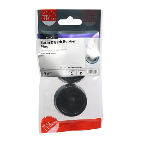 This is an image showing TIMCO Bath & Sink Plugs - 1 3/4" - 2 Pieces TIMpac available from T.H Wiggans Ironmongery in Kendal, quick delivery at discounted prices.