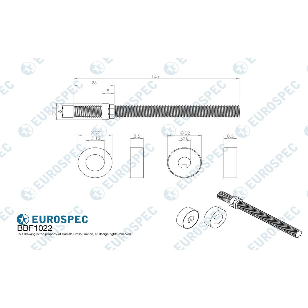 This is an image of Eurospec - Back To Back Fixing Pack available to order from T.H Wiggans Architectural Ironmongery in Kendal, quick delivery and discounted prices.