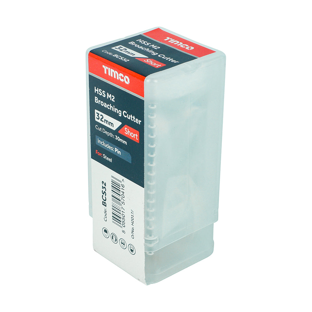 This is an image showing TIMCO Broaching Cutter - Short - 32 x 30 - 1 Each Tube available from T.H Wiggans Ironmongery in Kendal, quick delivery at discounted prices.