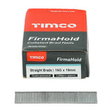 This is an image showing TIMCO FirmaHold Collated Brad Nails - 16 Gauge - Straight - Galvanised - 16g x 19 - 2000 Pieces Box available from T.H Wiggans Ironmongery in Kendal, quick delivery at discounted prices.