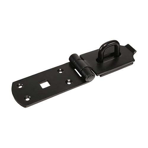 This is an image showing TIMCO Secure Bolt On Hasp & Staple - Heavy Duty - Black - 8" - 1 Each Plain Bag available from T.H Wiggans Ironmongery in Kendal, quick delivery at discounted prices.