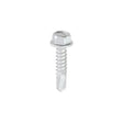 This is an image showing TIMCO Metal Construction Light Section Screws - Hex - Self-Drilling - Bi-Metal - Exterior - Silver Organic - 5.5 x 25 - 100 Pieces Box available from T.H Wiggans Ironmongery in Kendal, quick delivery at discounted prices.