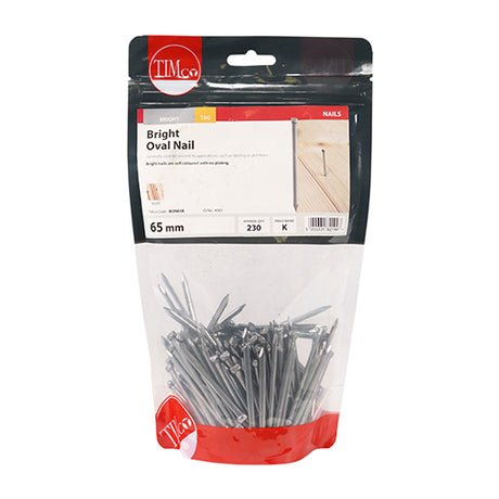 This is an image showing TIMCO Oval Nails - Bright - 65mm - 1 Kilograms TIMbag available from T.H Wiggans Ironmongery in Kendal, quick delivery at discounted prices.