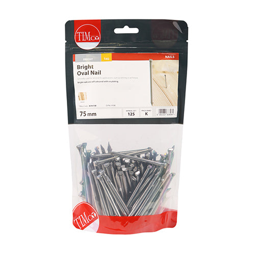 This is an image showing TIMCO Oval Nails - Bright - 75mm - 1 Kilograms TIMbag available from T.H Wiggans Ironmongery in Kendal, quick delivery at discounted prices.