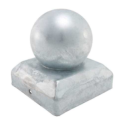 This is an image showing TIMCO Ball Fence Post Cap - Zinc - 100mm - 1 Each Unit available from T.H Wiggans Ironmongery in Kendal, quick delivery at discounted prices.