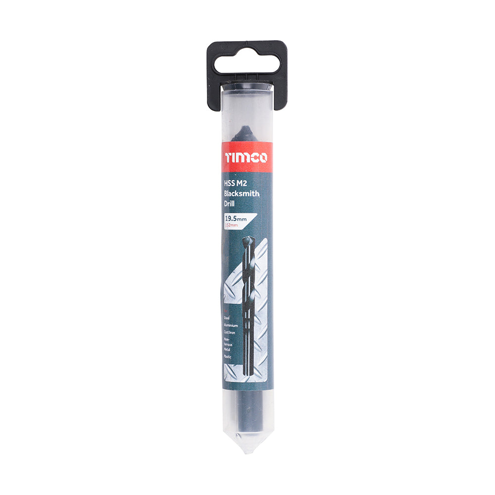 This is an image showing TIMCO HSS-M Blacksmith Drill Bit - 19.5mm - 1 Each Tube available from T.H Wiggans Ironmongery in Kendal, quick delivery at discounted prices.