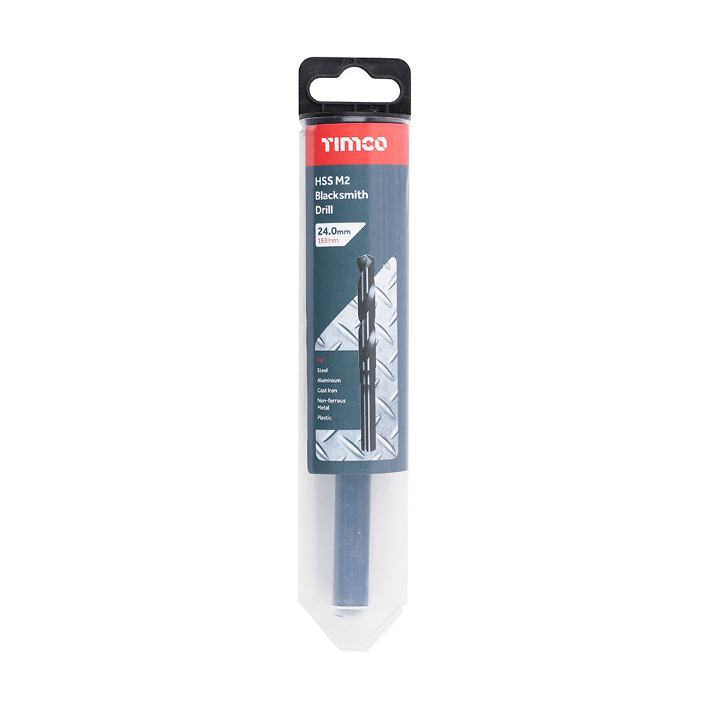 This is an image showing TIMCO HSS-M Blacksmith Drill Bit - 24.0mm - 1 Each Tube available from T.H Wiggans Ironmongery in Kendal, quick delivery at discounted prices.