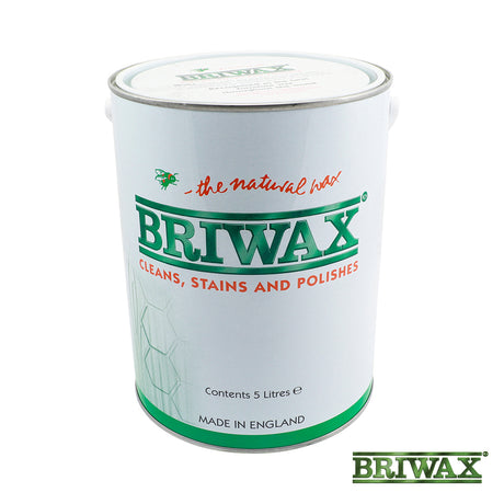This is an image showing TIMCO Briwax Original - Clear - 5L - 1 Each Tin available from T.H Wiggans Ironmongery in Kendal, quick delivery at discounted prices.