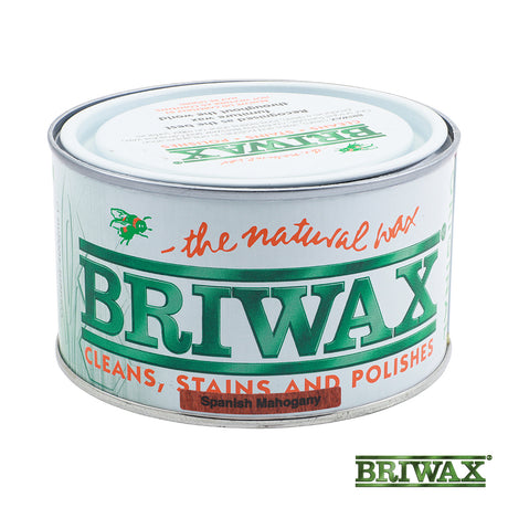 This is an image showing TIMCO Briwax Original - Spanish Mahogany - 400g - 1 Each Tin available from T.H Wiggans Ironmongery in Kendal, quick delivery at discounted prices.