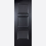 This is an image showing LPD - Amsterdam Primed Plus Black Doors 838 x 1981 FD 30 available from T.H Wiggans Ironmongery in Kendal, quick delivery at discounted prices.