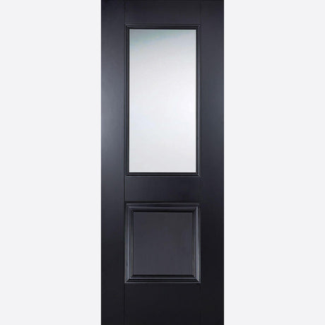 This is an image showing LPD - Arnhem 1L Primed Plus Black Doors 762 x 1981 available from T.H Wiggans Ironmongery in Kendal, quick delivery at discounted prices.