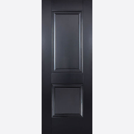 This is an image showing LPD - Arnhem Primed Plus Black Doors 610 x 1981 available from T.H Wiggans Ironmongery in Kendal, quick delivery at discounted prices.