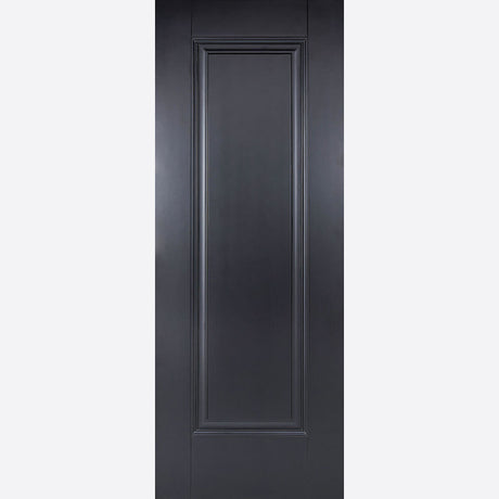 This is an image showing LPD - Eindhoven Primed Plus Black Doors 610 x 1981 available from T.H Wiggans Ironmongery in Kendal, quick delivery at discounted prices.