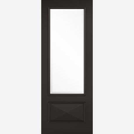 This is an image showing LPD - Knightsbridge 1L Primed Plus Black Doors 762 x 1981 available from T.H Wiggans Ironmongery in Kendal, quick delivery at discounted prices.