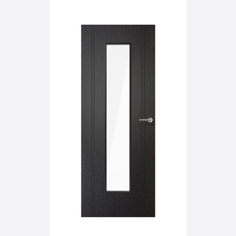 This is an image showing LPD - Monaco Laminate Glazed Black Laminate Doors 686 x 1981 available from T.H Wiggans Ironmongery in Kendal, quick delivery at discounted prices.
