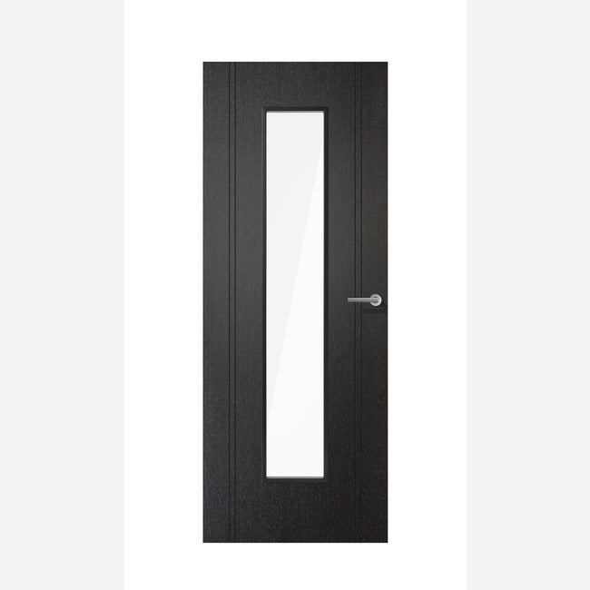 This is an image showing LPD - Monaco Laminate Glazed Black Laminate Doors 838 x 1981 available from T.H Wiggans Ironmongery in Kendal, quick delivery at discounted prices.