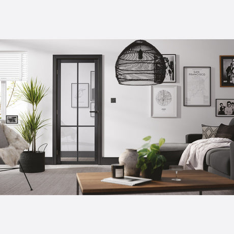 This is an image showing LPD - Liberty 4L Primed Black Doors 762 x 1981 available from T.H Wiggans Ironmongery in Kendal, quick delivery at discounted prices.
