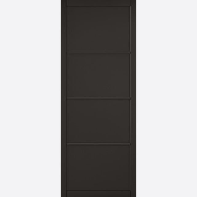 This is an image showing LPD - Soho 4P Primed Black Doors 838 x 1981 available from T.H Wiggans Ironmongery in Kendal, quick delivery at discounted prices.