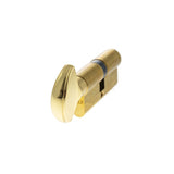 This is an image of AGB Euro Profile 5 Pin Cylinder Key to Turn 35-35mm (70mm) - Polished Brass available to order from T.H Wiggans Architectural Ironmongery in Kendal.