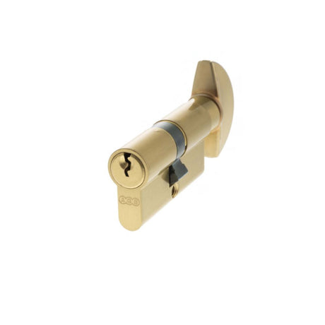 This is an image of AGB Euro Profile 5 Pin Cylinder Key to Turn 30-30mm (60mm) - Satin Brass available to order from T.H Wiggans Architectural Ironmongery in Kendal.
