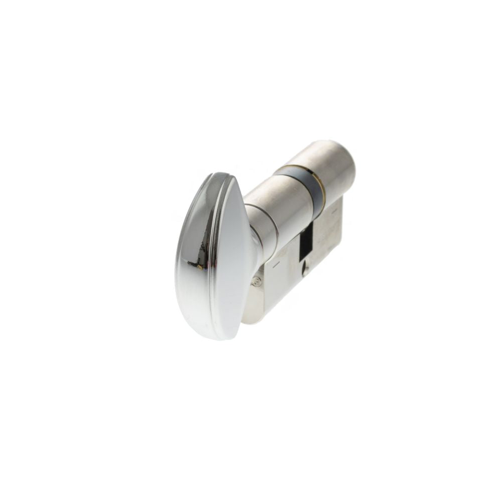 This is an image of AGB Euro Profile 5 Pin Cylinder Key to Turn 30-30mm (60mm) - Polished Chrome available to order from T.H Wiggans Architectural Ironmongery in Kendal.