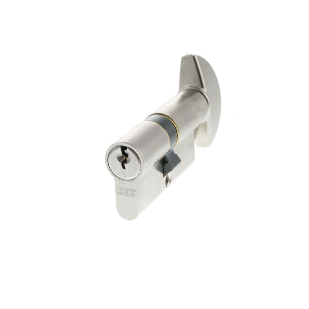 This is an image of AGB Euro Profile 5 Pin Cylinder Key to Turn 30-30mm (60mm) - Satin Chrome available to order from T.H Wiggans Architectural Ironmongery in Kendal.