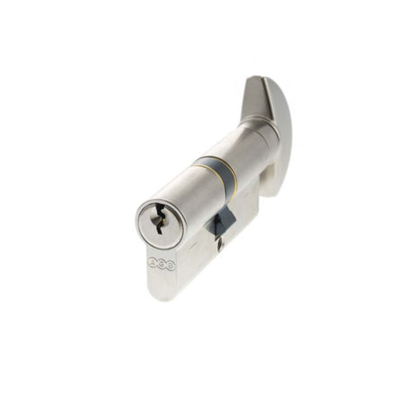 This is an image of AGB Euro Profile 5 Pin Cylinder Key to Turn 35-35mm (70mm) - Satin Chrome available to order from T.H Wiggans Architectural Ironmongery in Kendal.