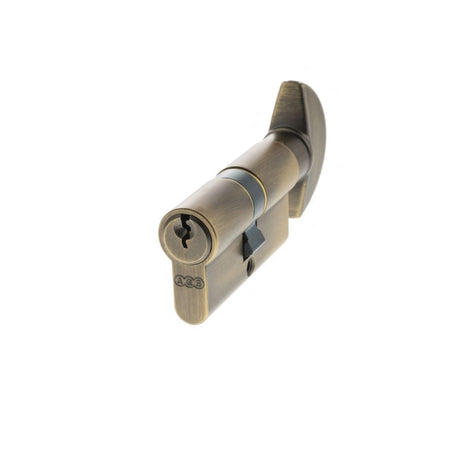 This is an image of AGB Euro Profile 5 Pin Cylinder Key to Turn 30-30mm (60mm) - Matt Antique Brass available to order from T.H Wiggans Architectural Ironmongery in Kendal.