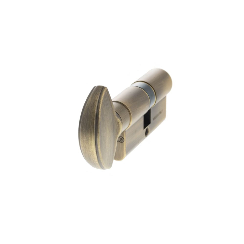 This is an image of AGB Euro Profile 5 Pin Cylinder Key to Turn 30-30mm (60mm) - Matt Antique Brass available to order from T.H Wiggans Architectural Ironmongery in Kendal.