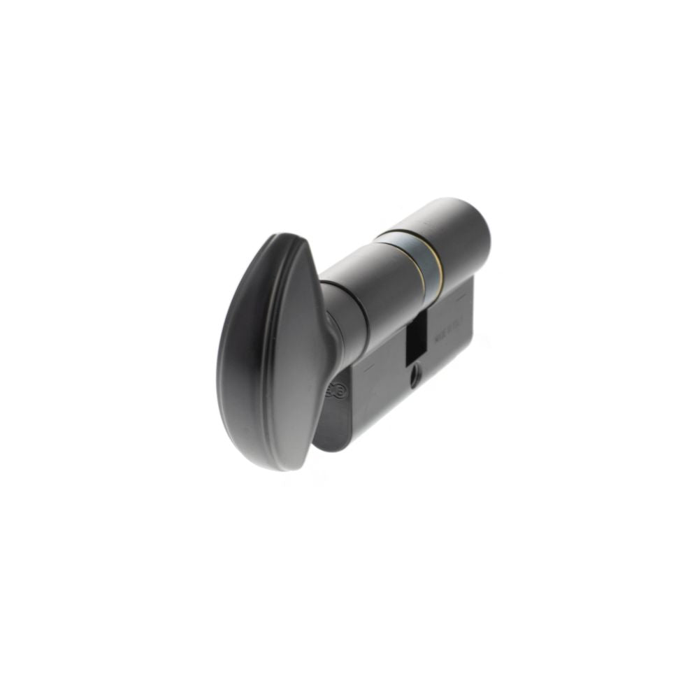 This is an image of AGB Euro Profile 5 Pin Cylinder Key to Turn 30-30mm (60mm) - Matt Black available to order from T.H Wiggans Architectural Ironmongery in Kendal.