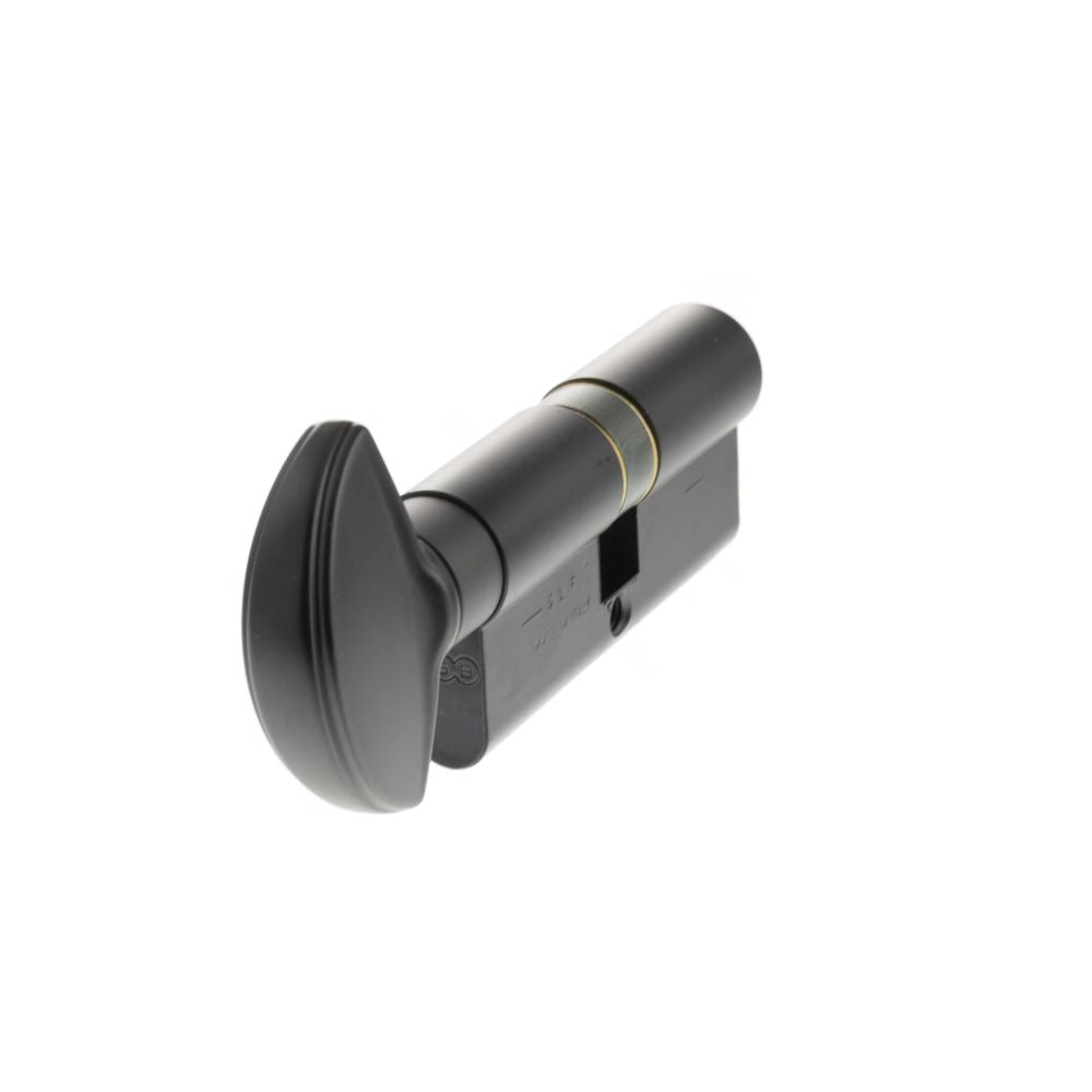 This is an image of AGB Euro Profile 5 Pin Cylinder Key to Turn 35-35mm (70mm) - Matt Black available to order from T.H Wiggans Architectural Ironmongery in Kendal.