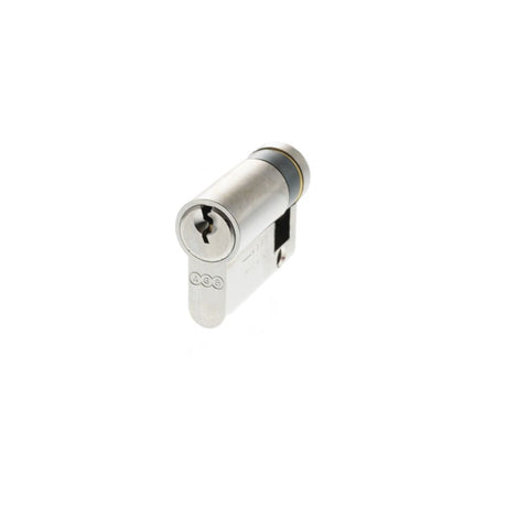 This is an image of AGB Euro Profile 5 Pin Single Cylinder 35-15mm (45mm) - Polished Chrome available to order from T.H Wiggans Architectural Ironmongery in Kendal.