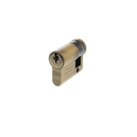 This is an image of AGB Euro Profile 5 Pin Single Cylinder 30-10mm (40mm) - Matt Antique Brass available to order from T.H Wiggans Architectural Ironmongery in Kendal.