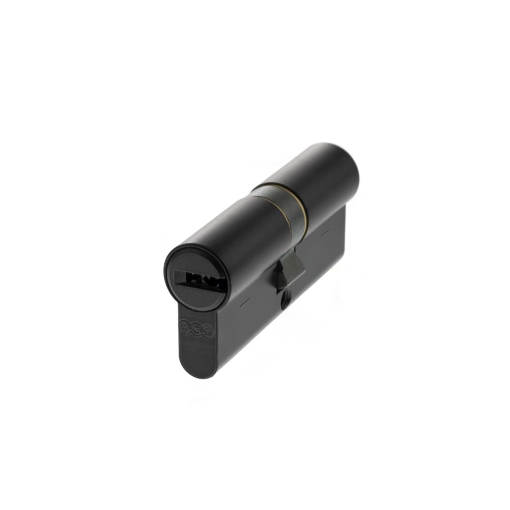 This is an image of AGB Euro Profile 15 Pin Double Cylinder 35-35mm (70mm) - Matt Black available to order from T.H Wiggans Architectural Ironmongery in Kendal.