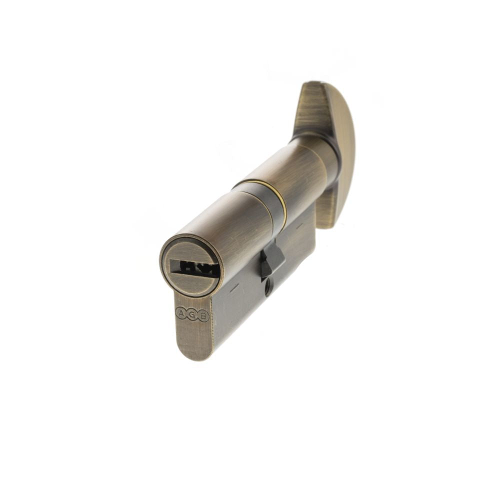 This is an image of AGB Euro Profile 15 Pin Cylinder Key to Turn 35-35mm (70mm) - Matt Antique Brass available to order from T.H Wiggans Architectural Ironmongery in Kendal.
