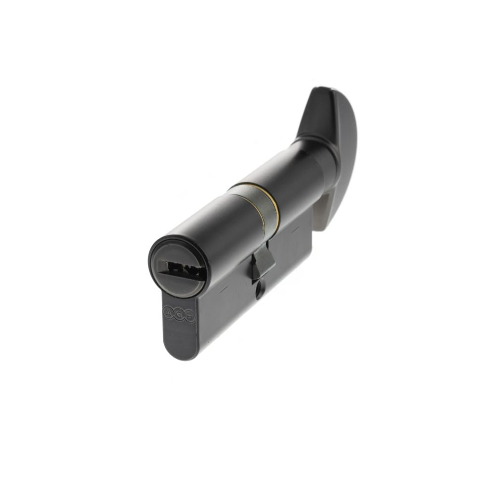 This is an image of AGB Euro Profile 15 Pin Cylinder Key to Turn 35-35mm (70mm) - Matt Black available to order from T.H Wiggans Architectural Ironmongery in Kendal.