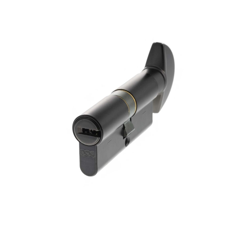 This is an image of AGB Euro Profile 15 Pin Cylinder Key to Turn 35-35mm (70mm) - Matt Black available to order from T.H Wiggans Architectural Ironmongery in Kendal.