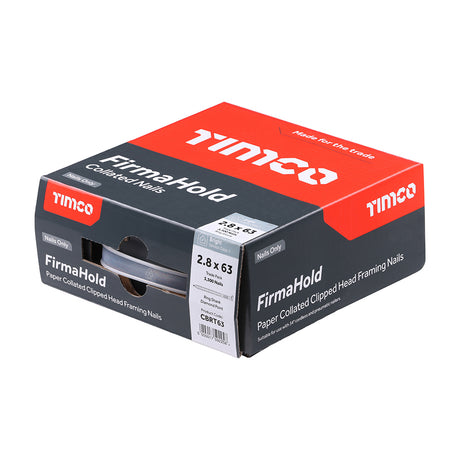 This is an image showing TIMCO FirmaHold Collated Clipped Head Nails - Trade Pack - Ring Shank - Bright - 2.8 x 63 - 3300 Pieces Box available from T.H Wiggans Ironmongery in Kendal, quick delivery at discounted prices.