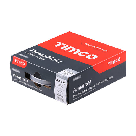 This is an image showing TIMCO FirmaHold Collated Clipped Head Nails - Trade Pack - Ring Shank - Bright - 3.1 x 75 - 2200 Pieces Box available from T.H Wiggans Ironmongery in Kendal, quick delivery at discounted prices.