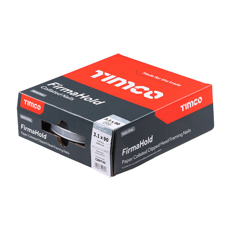 This is an image showing TIMCO FirmaHold Collated Clipped Head Nails - Trade Pack - Plain Shank - Bright - 3.1 x 90 - 2200 Pieces Box available from T.H Wiggans Ironmongery in Kendal, quick delivery at discounted prices.