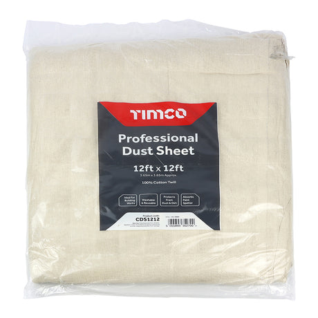 This is an image showing TIMCO Professional Dust Sheet - 12ft x 12ft - 1 Each Bag available from T.H Wiggans Ironmongery in Kendal, quick delivery at discounted prices.