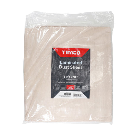 This is an image showing TIMCO Laminated Dust Sheet - 12ft x 9ft - 1 Each Bag available from T.H Wiggans Ironmongery in Kendal, quick delivery at discounted prices.