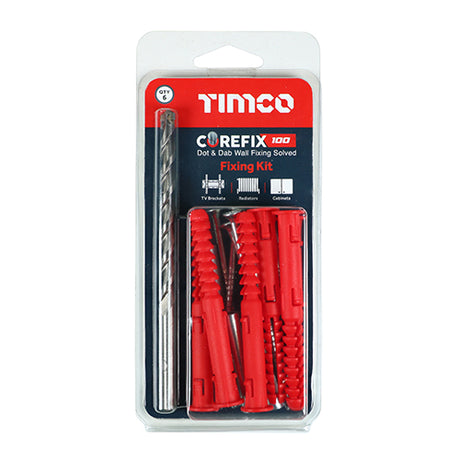 This is an image showing TIMCO Corefix 100 TV & Radiator Kit - 5.0 x 100 - 6 Pieces Box available from T.H Wiggans Ironmongery in Kendal, quick delivery at discounted prices.
