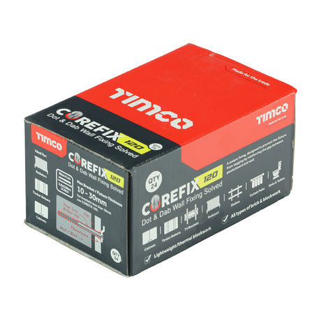 This is an image showing TIMCO Corefix 120 Dot & Dab Wall Fixing - 5.0 x 120 - 24 Pieces Box available from T.H Wiggans Ironmongery in Kendal, quick delivery at discounted prices.