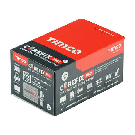 This is an image showing TIMCO Corefix 100 Dot & Dab Wall Fixing - 5.0 x 100 - 24 Pieces Box available from T.H Wiggans Ironmongery in Kendal, quick delivery at discounted prices.
