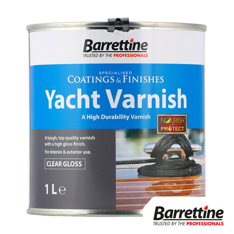 This is an image showing TIMCO Yacht Varnish - Clear Gloss - 1L - 1 Each Tin available from T.H Wiggans Ironmongery in Kendal, quick delivery at discounted prices.