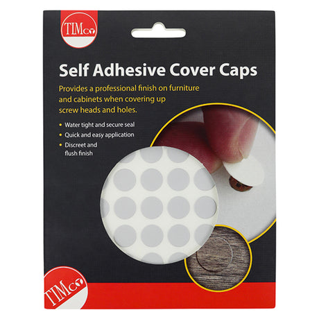 This is an image showing TIMCO Self-Adhesive Cover Caps - Grey - 13mm - 112 Pieces Pack available from T.H Wiggans Ironmongery in Kendal, quick delivery at discounted prices.