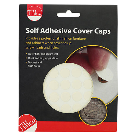 This is an image showing TIMCO Self-Adhesive Cover Caps - Ivory - 13mm - 112 Pieces Pack available from T.H Wiggans Ironmongery in Kendal, quick delivery at discounted prices.